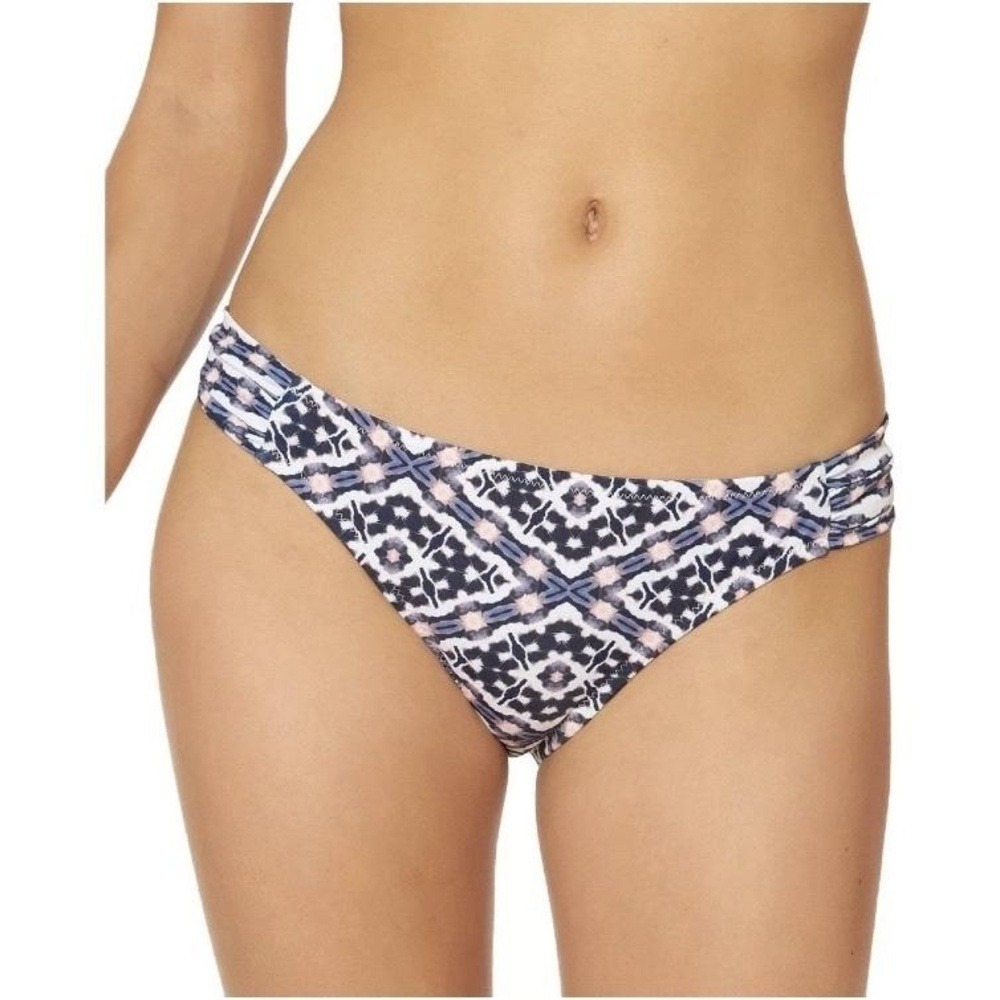 Jessica Simpson Womens‎ White & Blue Shirred Hipster Swim Bottom Separates XL